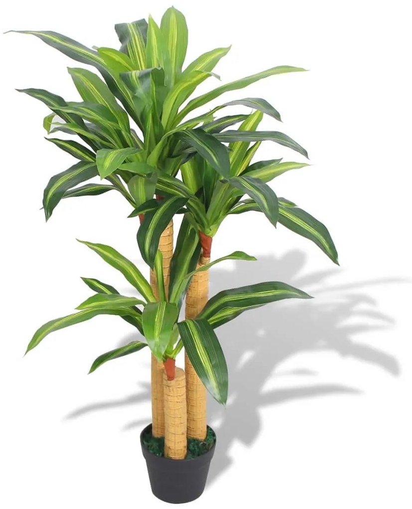 Dracena Pianta Artificiale Con Vaso 100 Cm Verde /