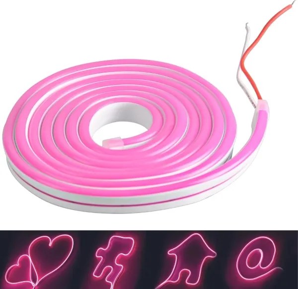 Striscia LED NEON 2 m LED/17W/12V IP65 rosa