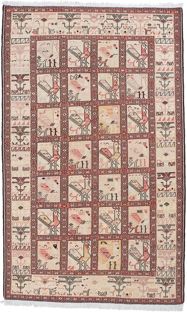 Kilim Tappeto 120x190 Beige (Iran) Annodato A Mano