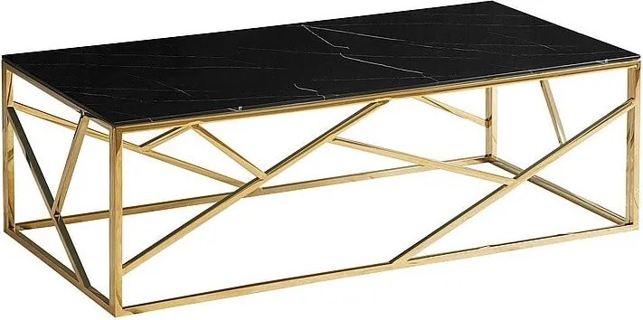 Tavolino da caffè Escada A II effetto marmo nero / oro