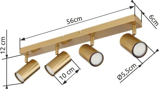 Globo 57911-4GO - Faretto ROBBY 4xGU10/35W/230V oro