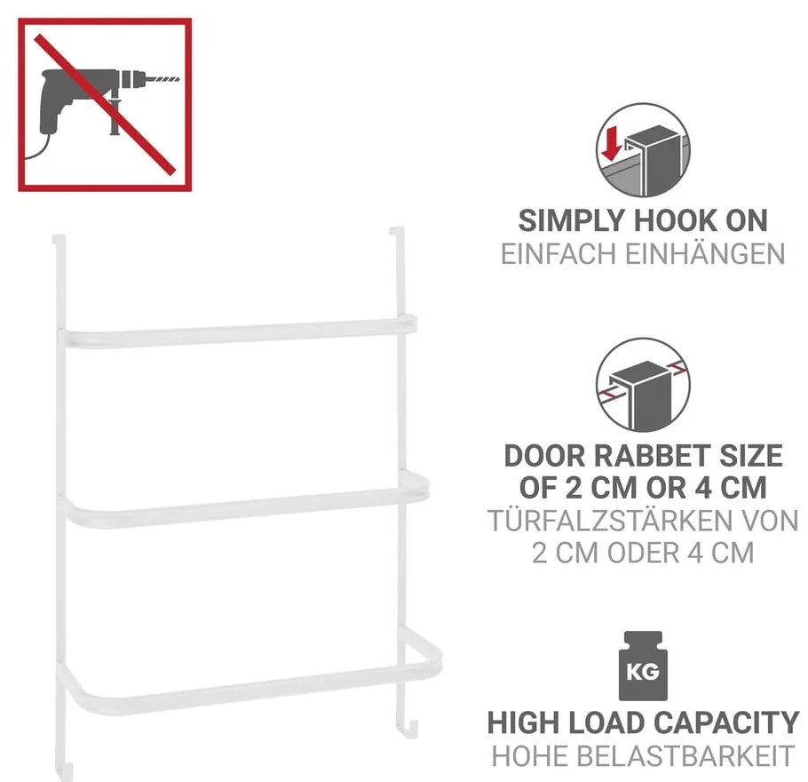 Portasciugamano da appendere bianco opaco in acciaio Irpinia – Wenko