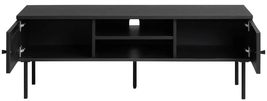 Tavolo TV nero in rovere 120x43 cm Pensacola - Unique Furniture