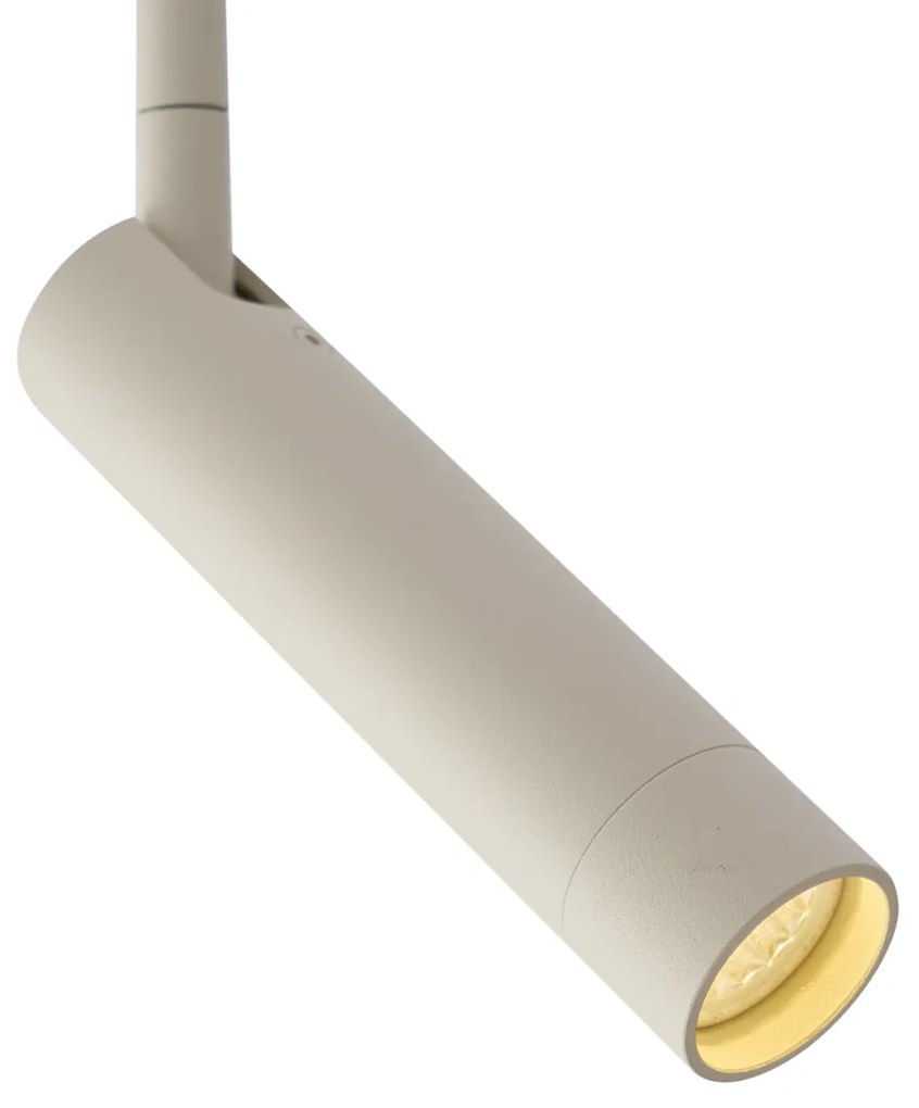 Faretto moderno beige e bianco per sistema a binario monofase - Iconic Ivy