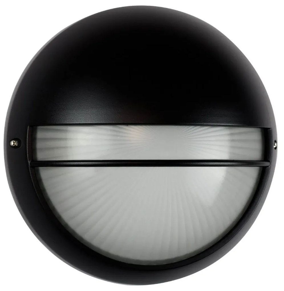 Plafoniera da Esterno E27 Nera IP54 Ø258mm mod. Palpebra Colore Nero