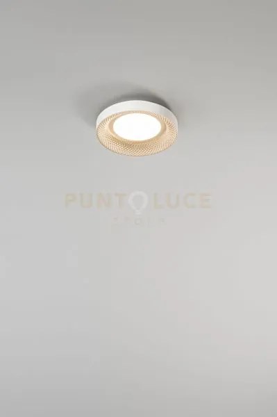 Plafoniera in metallo colore bianco opaco + oro opaco hive led 30w...