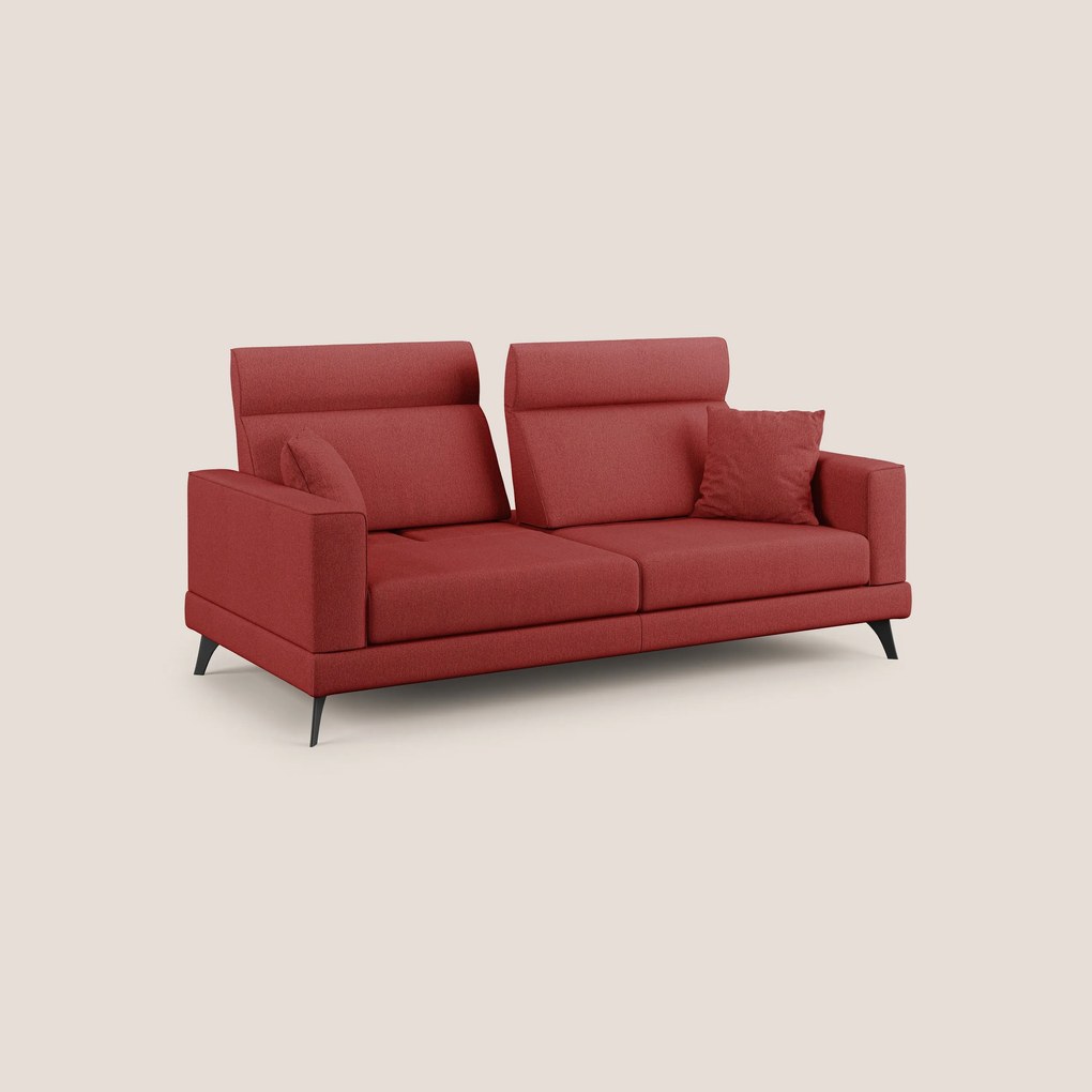 Slide Divano con schienali traslanti e poggiatesta in tessuto smacchiabile T05 rosso
