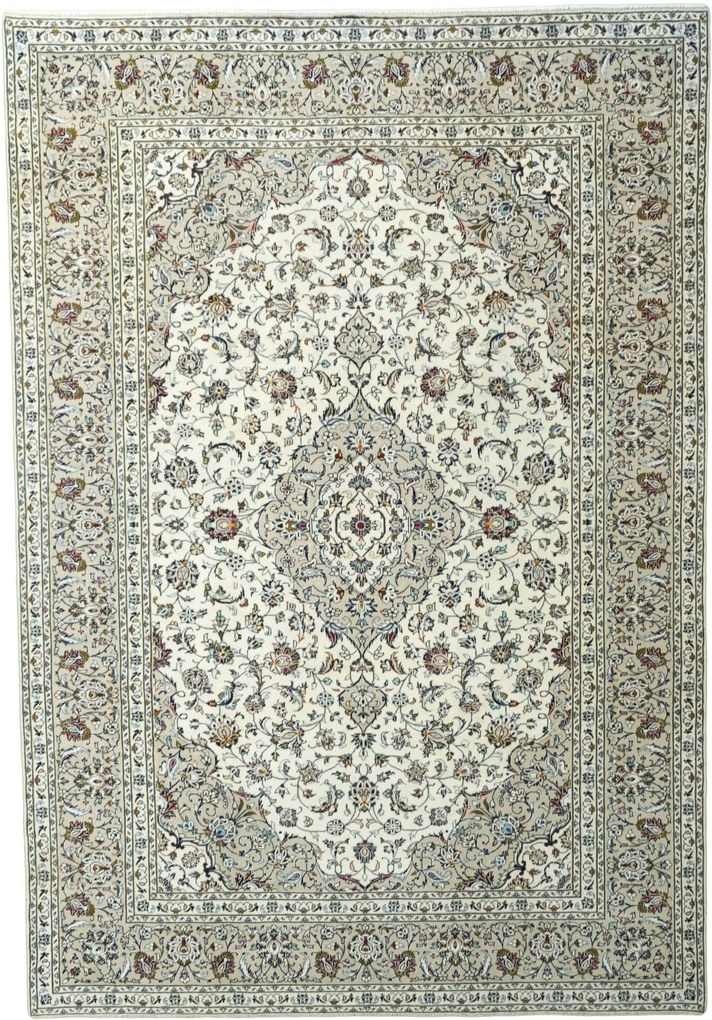 Kashan Tappeto persiano 350 x 240 Beige (Iran) Annodato A Mano