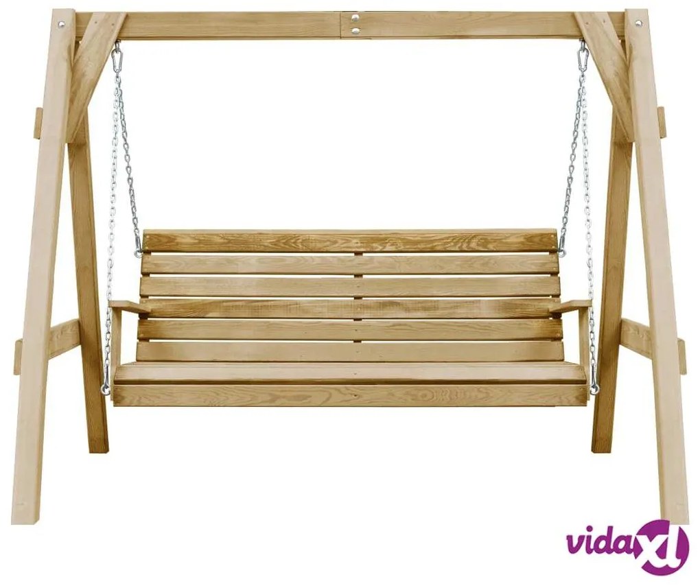 vidaXL Panca a Dondolo da Giardino in Pino Impregnato 205x150x157 cm
