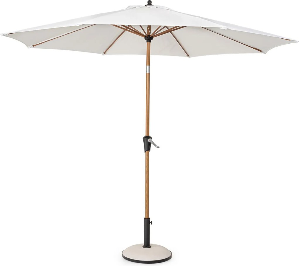 Ombrellone da Giardino con Snodo 8 Stecche Ø300x246h cm Telo in Poliestere Palinuro Naturale e Bianco...