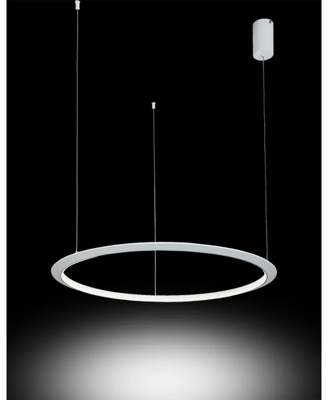 Lampadario LED moderno Delta bianco Ø80cm, luce naturale 4500 lumen, NOVECENTO