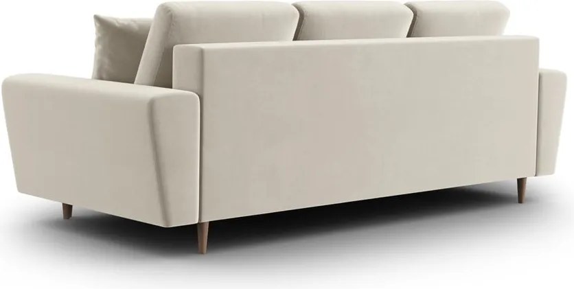 Divano beige allungabile e con contenitore con rivestimento in velluto 235 cm Kyoto – Cosmopolitan Design