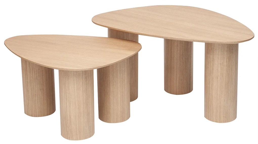 Tavolini da salotto estraibili design in legno chiaro (set di 2) FOLEEN