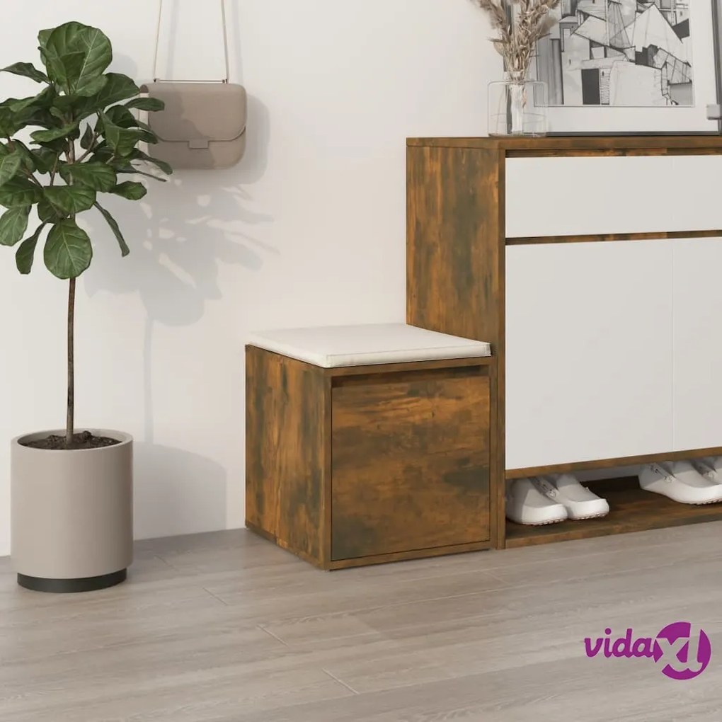 vidaXL Cassetto Contenitore Rovere Fumo 40,5x40x40cm Legno Multistrato