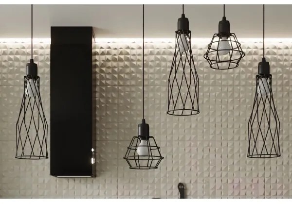 Sollux SL.1165 - Lampadario a sospensione con filo SUBA 1xE27/15W/230V nero