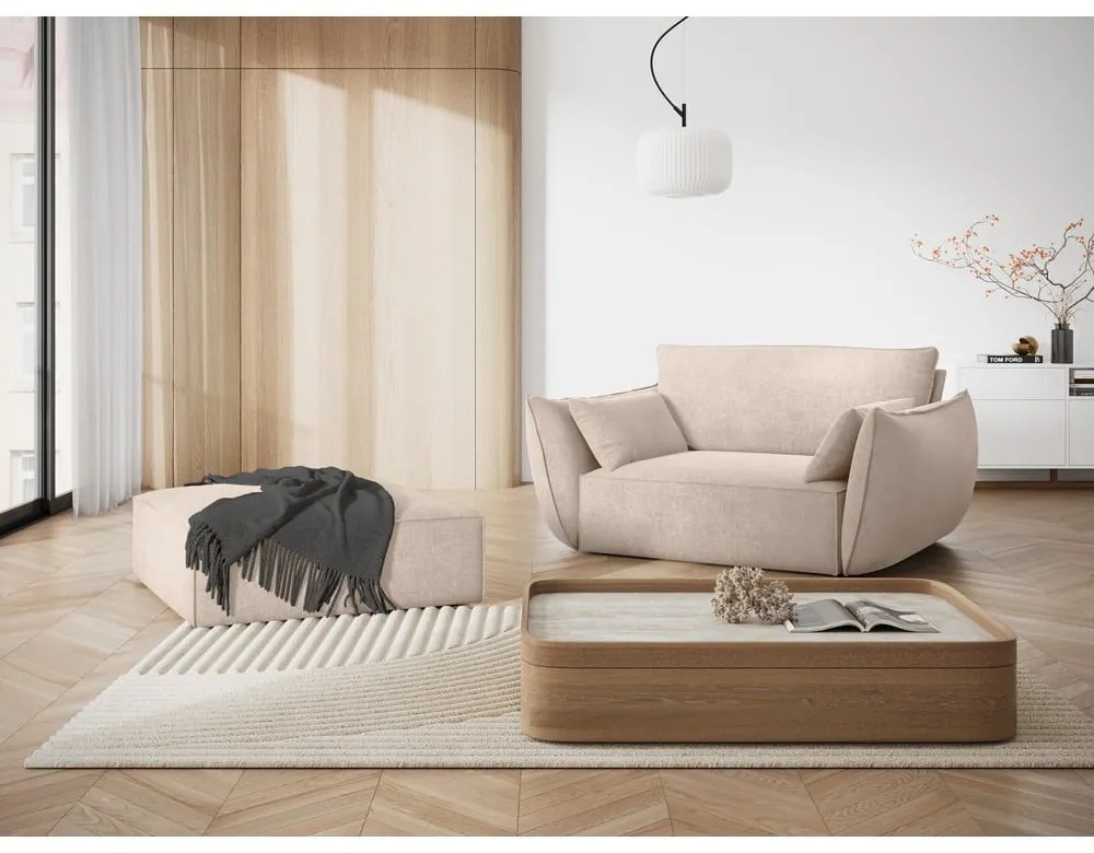 Poggiapiedi beige Vanda - Mazzini Sofas