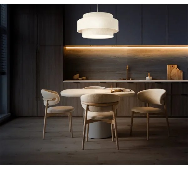 Lampadario a sospensione con cavo BOHO 1xE27/60W/230V Ø 40 cm bianco