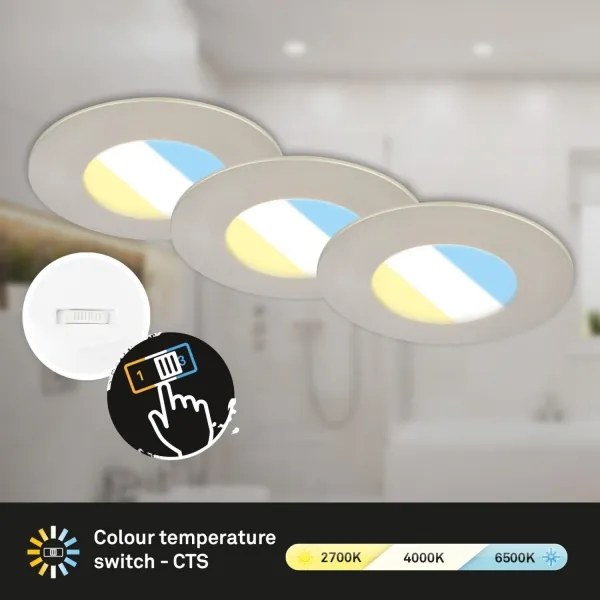 Briloner 7598032 -SET 3x Lampada LED da incasso per bagni LED/4,9W/230V IP44 cromo