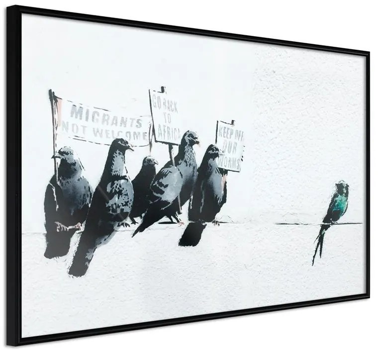 Poster  Banksy: Pigeons  Cornice Quadri Cornice nera, Larghezza x Altezza Home decor 30x20