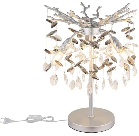 Globo 64138TS - Lampada da tavolo QUEENA 3xE14/40W/230V argento