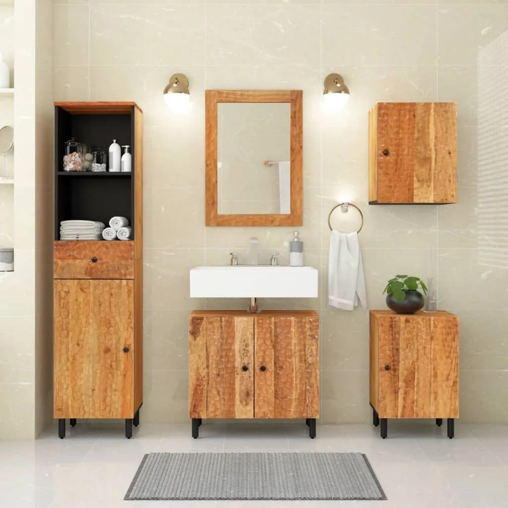 Mobile da bagno 38x33x58cm in legno massello di acacia