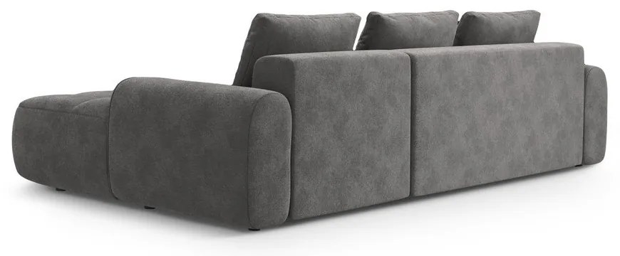 Divano angolare grigio allungabile/con contenitore (con penisola a destra/con chaise lounge) con rivestimento in velluto Linz – Cosmopolitan Design