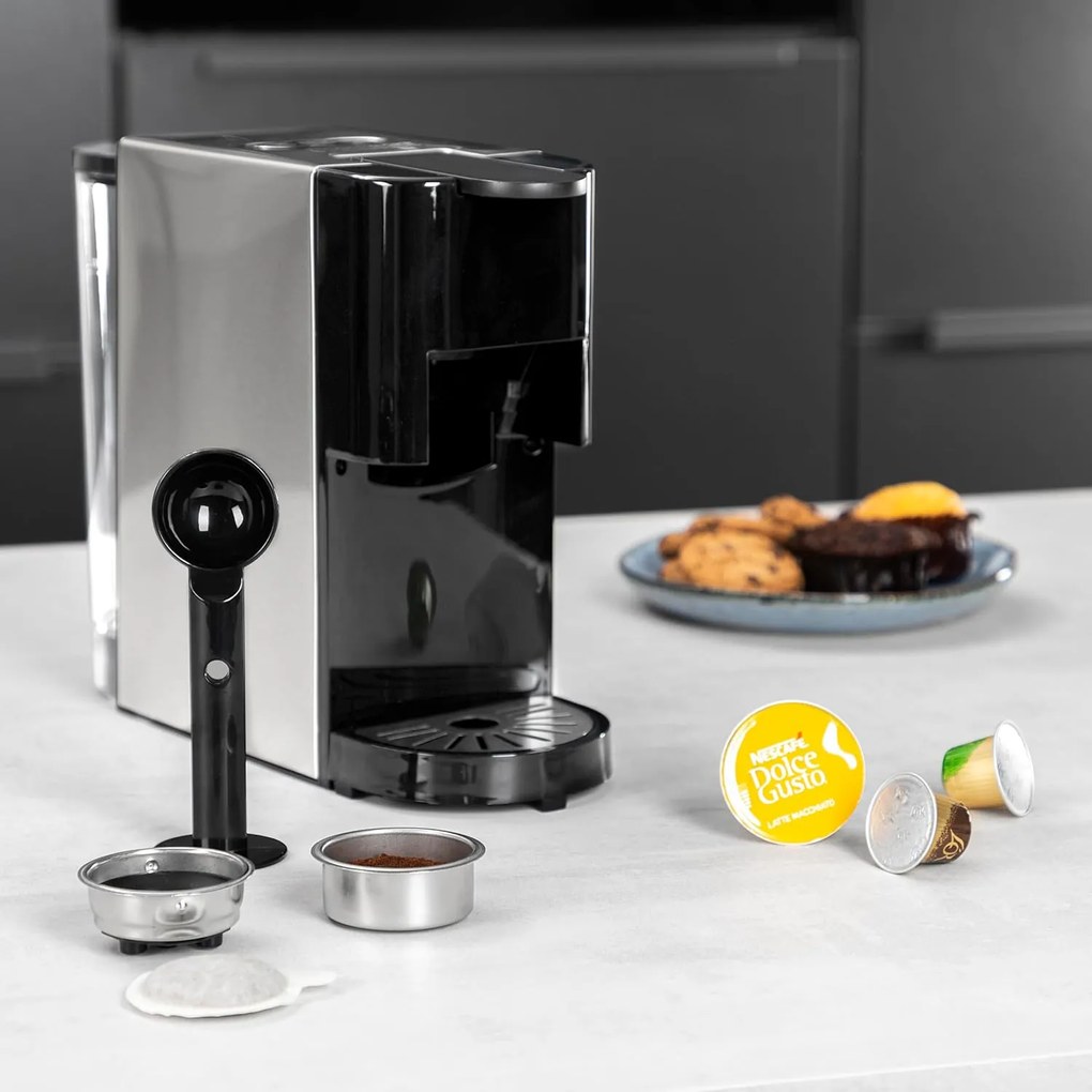 Macchina da caffè Princess 249450, 4-in-1, 19 bar, 800ml, Acciaio Inox