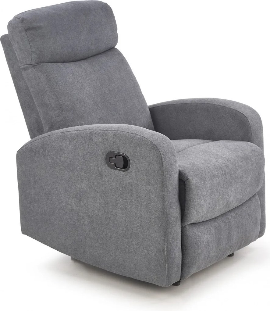 Poltrona reclinabile Oslo 1S in tessuto grigio scuro H100 cm