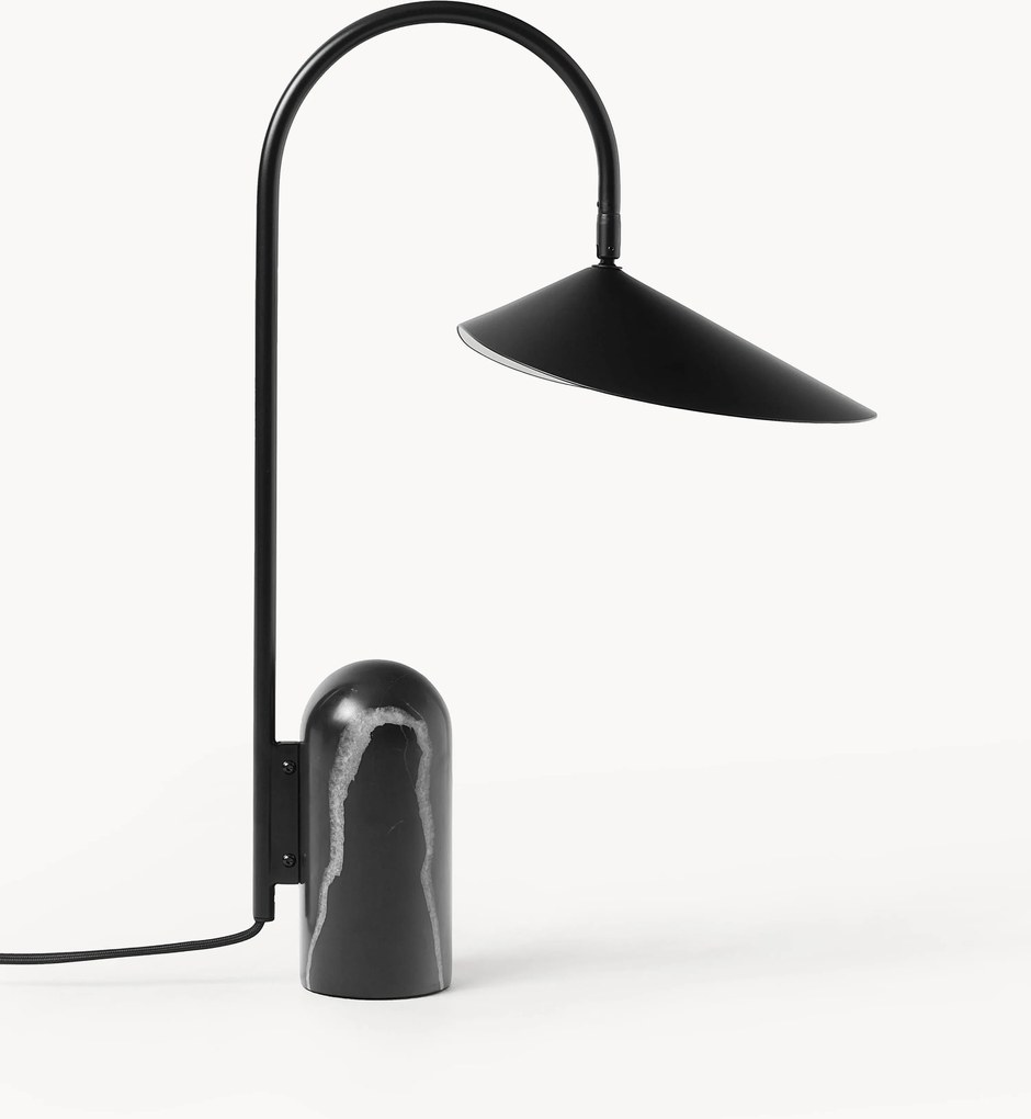 Lampada da tavolo grande con base in marmo Arum, orientabile