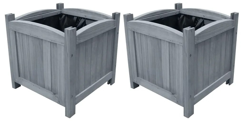 Letti Rialzati Da Giardino 2 Pz 30x30x30 Cm İn Legno Di Abete /