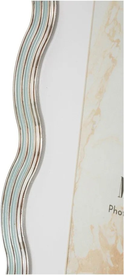 Cornice azzurra/argentata in metallo/in vetro verticale con sostegno 17,5x22,5 cm Elizabeth – Mauro Ferretti