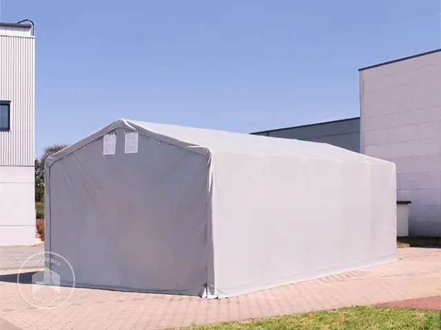 TOOLPORT 4x10 m tendostruttura, altezza 3,0m porta a cerniera, PVC 850, grigio, senza statica - (79874)