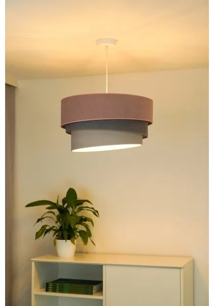 Duolla - Lampadario a sospensione con filo TRIO 1xE27/15W/230V diametro 45 cm rosa/grigio/bianco