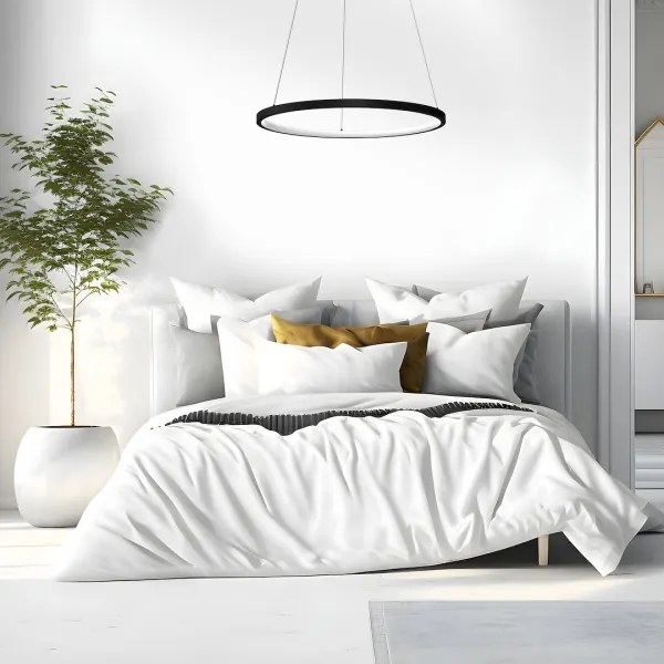 Lampadario LED a sospensione con filo HOOP LED/27W/230V diametro 50 cm 4000K nero