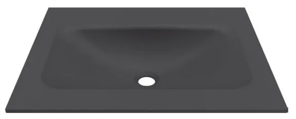 Kamalu - lavabo da incasso per mobili 60.5 cm in keratek nero opaco | kk-6005nel