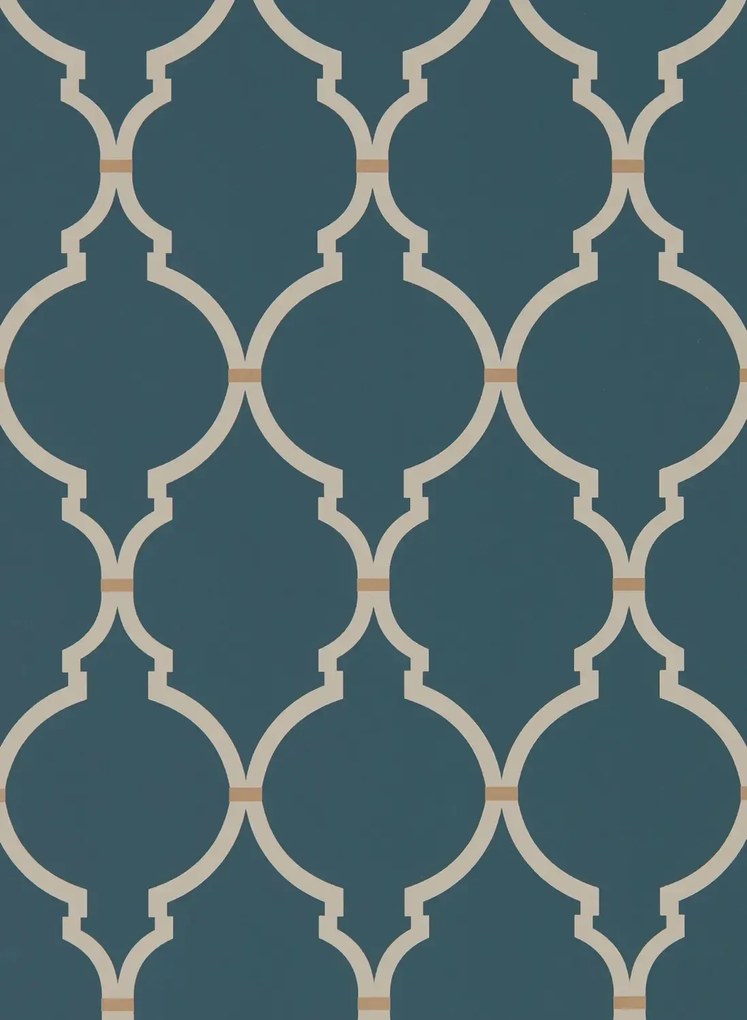 Gittertapete Empire Trellis von Sanderson - Indigo/ Linen