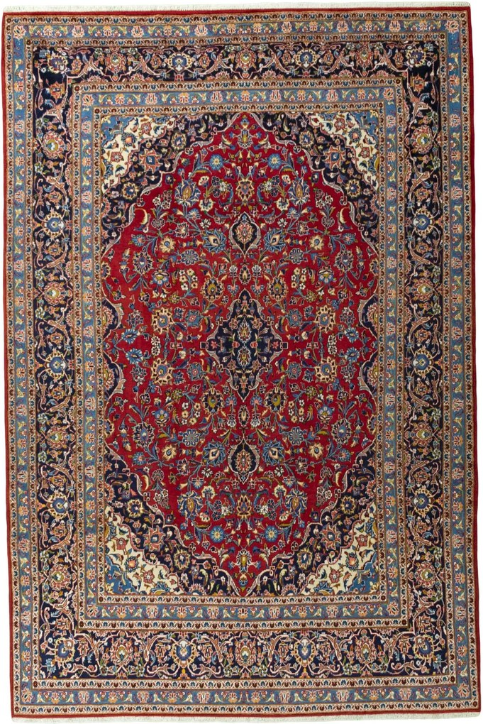 Kashan Tappeto 230 x 340 Rosso (Iran) Annodato A Mano