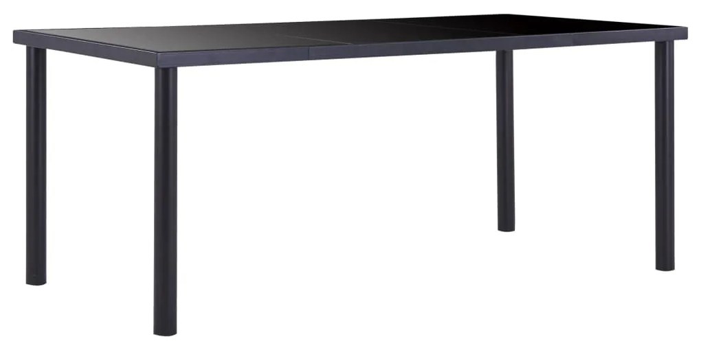 Tavolo Da Pranzo Nero 180x90x75 Cm İn Vetro Temperato /