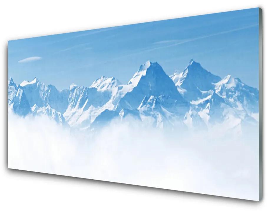 Quadro in vetro acrilico Paesaggio di montagne di nebbia 100x50 cm