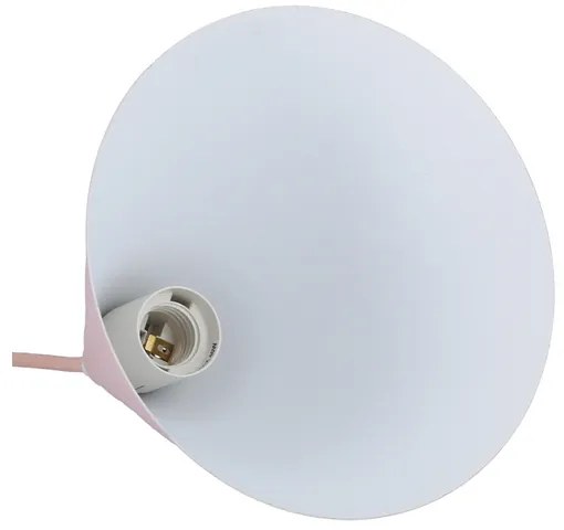 Lampadario a sospensione con filo VOSS 1xE27/40W/230V rosa/bianco