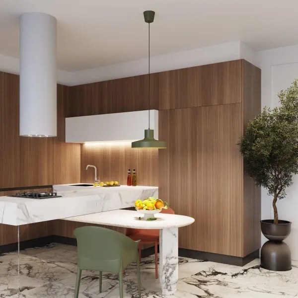 Sollux SL.1705 - Lampadario a sospensione con filo BILO 1xE27/15W/230V diametro 35 cm verde