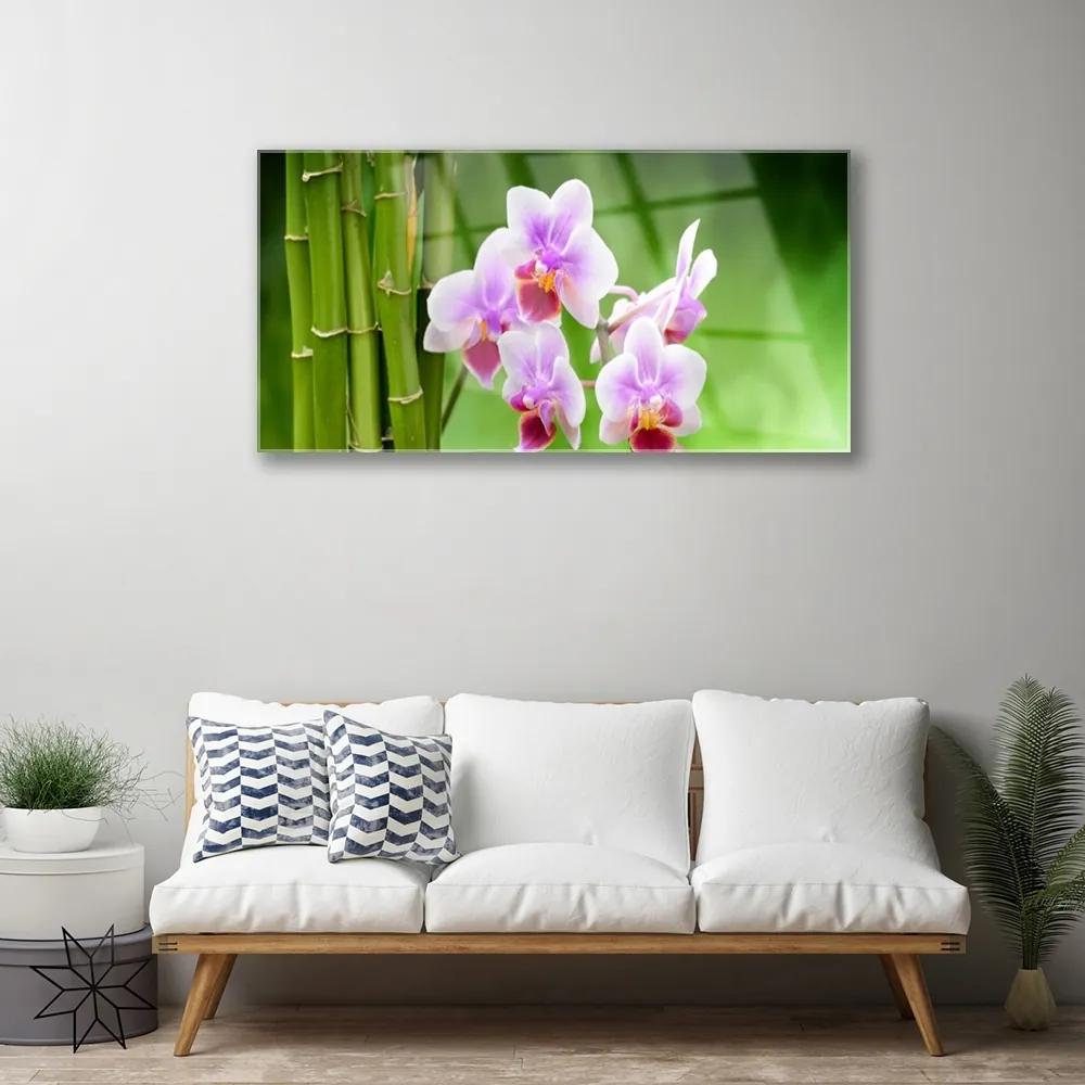Quadro acrilico Fiori Zen Orchidea Di Bambù 100x50 cm