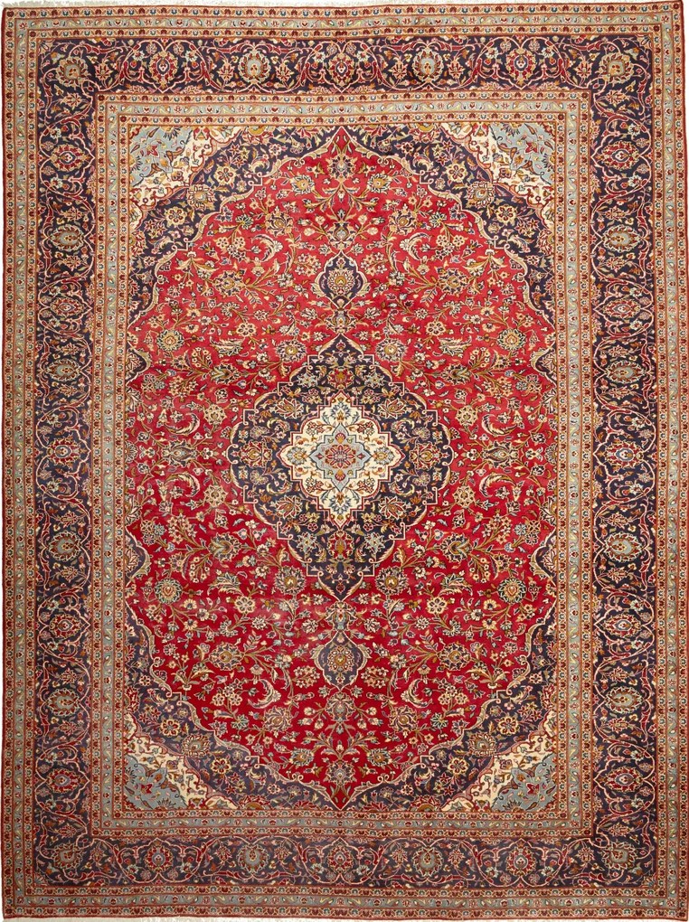 Kashan Tappeto persiano 300 x 390 Rosso (Iran) Annodato A Mano