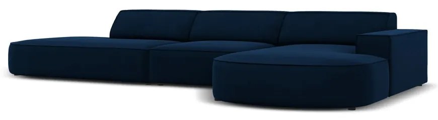 Divano angolare in velluto blu (angolo destro) Jodie - Micadoni Home