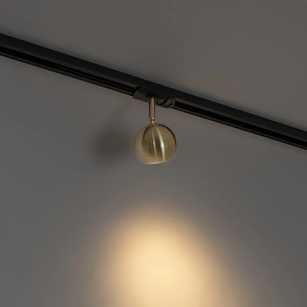 Faretto da binario moderno monofase nero con oro - Gissi