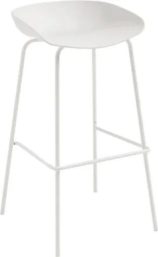 Sgabello in polipropilene Bianco con struttura in metallo - AGE 2 pezzi