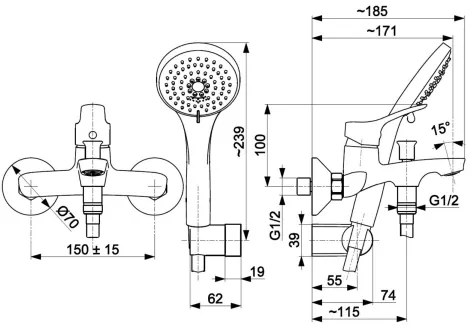 KFA Armatura 5244-510-00 - Set da bagno con rubinetto MORRIS cromo lucido
