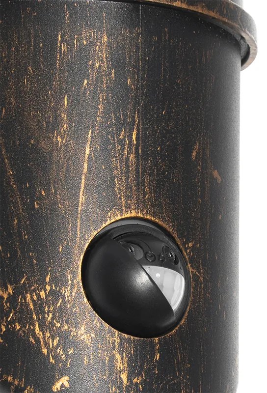 Lampada da parete per esterni oro antico IP54 con sensore di movimento - Kiki