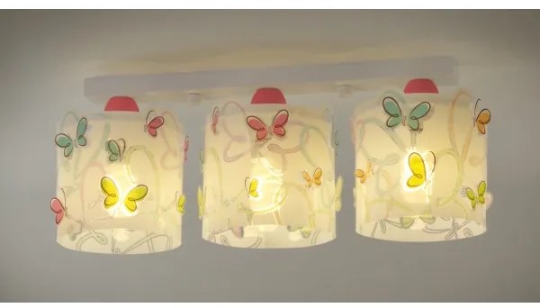 Dalber D-62143 - Plafoniera per bambini FARFALLA 3xE27/60W/230V