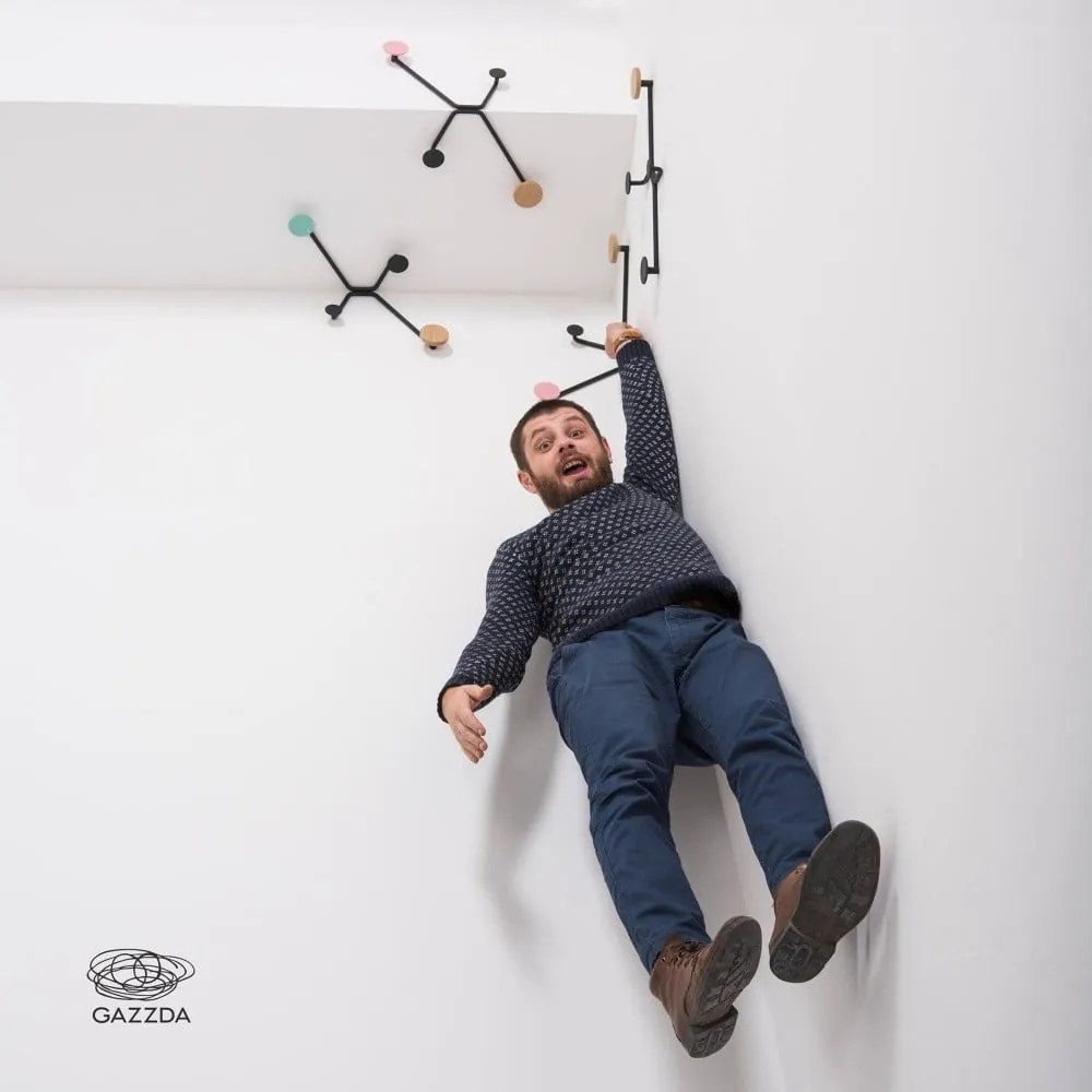 Gancio a parete nero per angolo esterno Hook - Gazzda